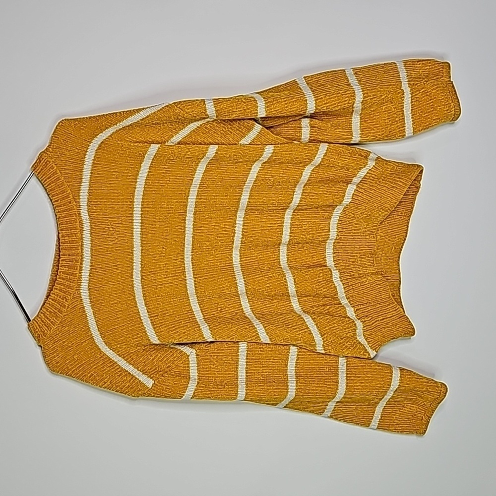 Luv Lane small yellow and white striped long sleeve sweater